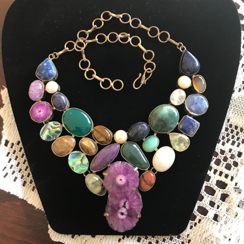 Pearl & Gemstone Necklace- EUC! - Picture 9 of 11